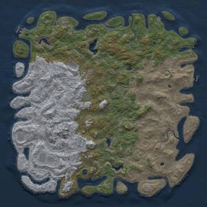 Thumbnail Rust Map: Procedural Map, Size: 6000, Seed: 158429006, 17 Monuments