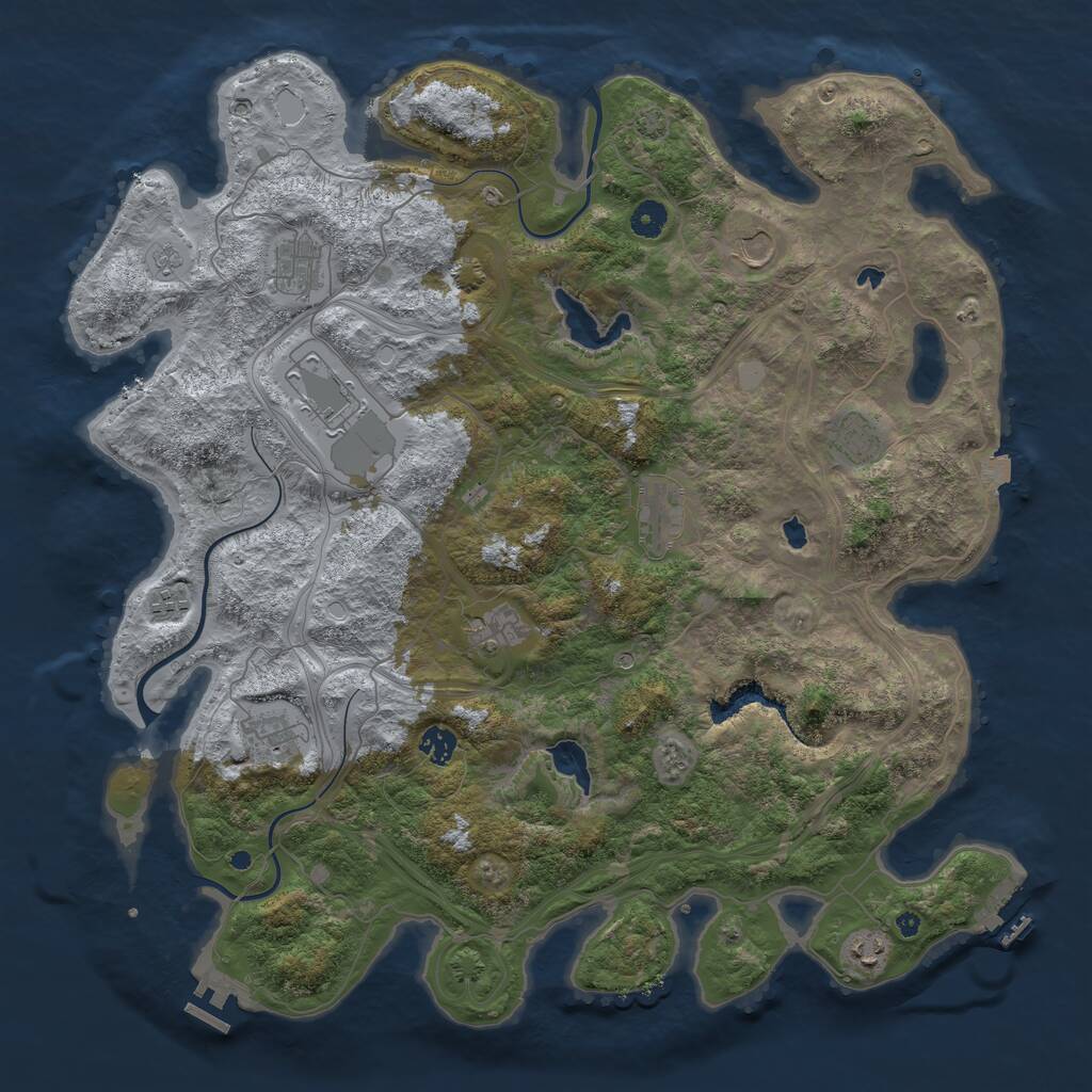 Rust Map: Procedural Map, Size: 4500, Seed: 1762940243, 16 Monuments