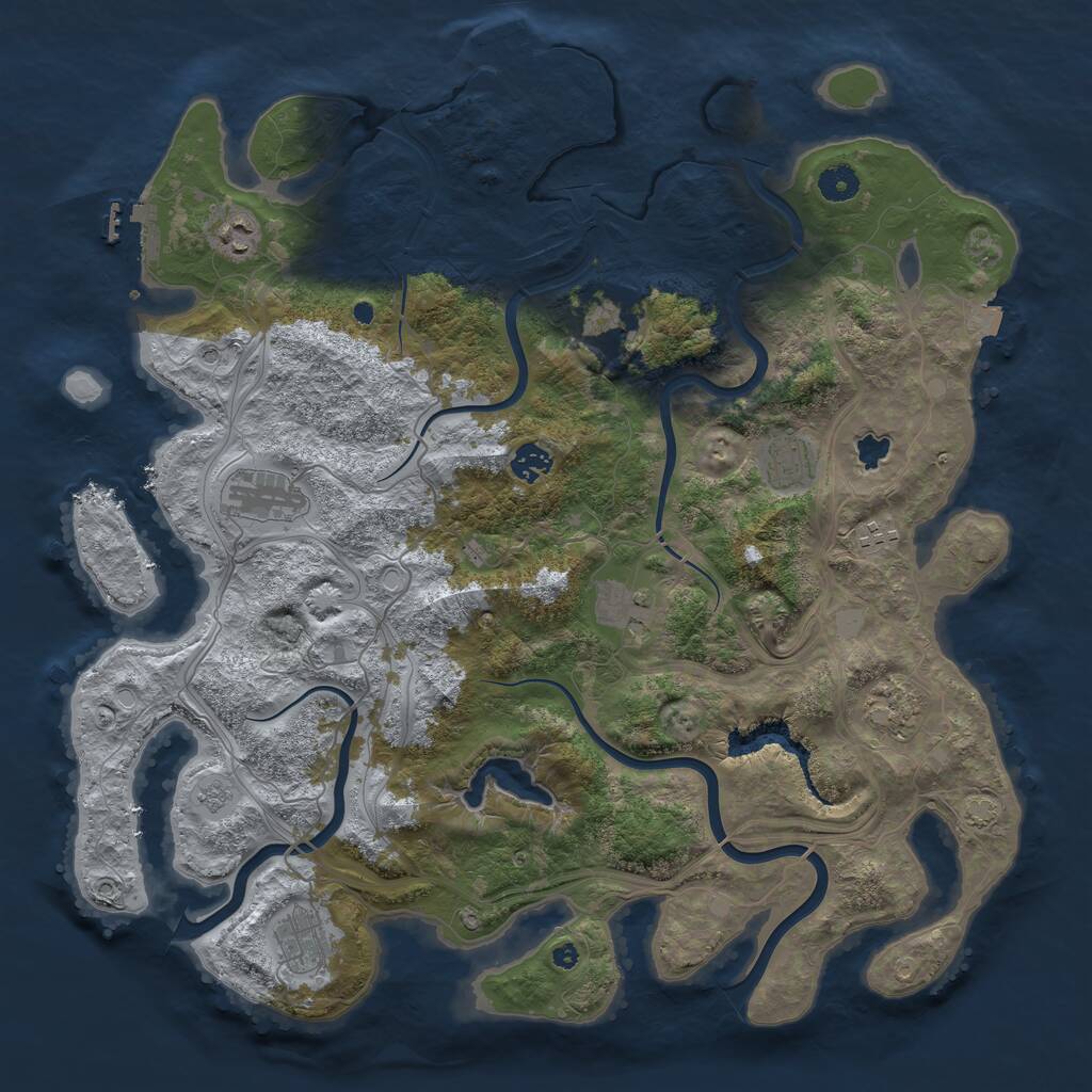 Rust Map: Procedural Map, Size: 4250, Seed: 1826037867, 15 Monuments