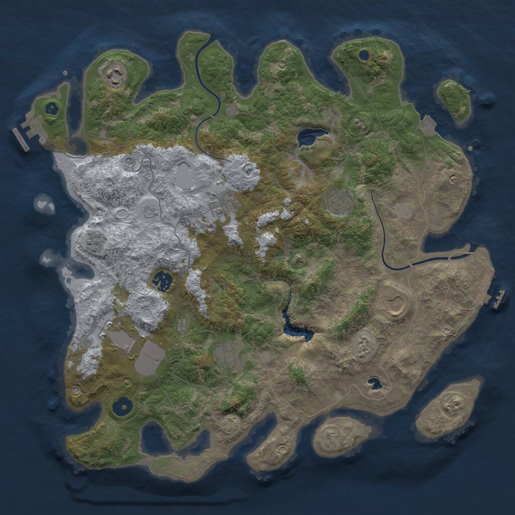 Rust Map: Procedural Map, Size: 4000, Seed: 812758815, 14 Monuments