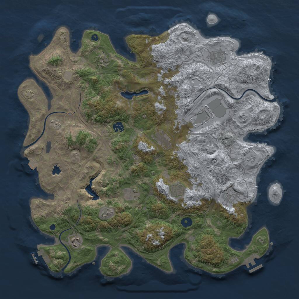 Rust Map: Procedural Map, Size: 4250, Seed: 368462923, 16 Monuments