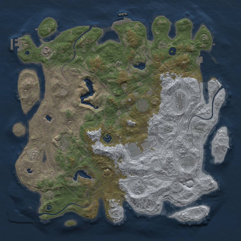 Rust Map: Procedural Map, Size: 4500, Seed: 158421117, 15 Monuments