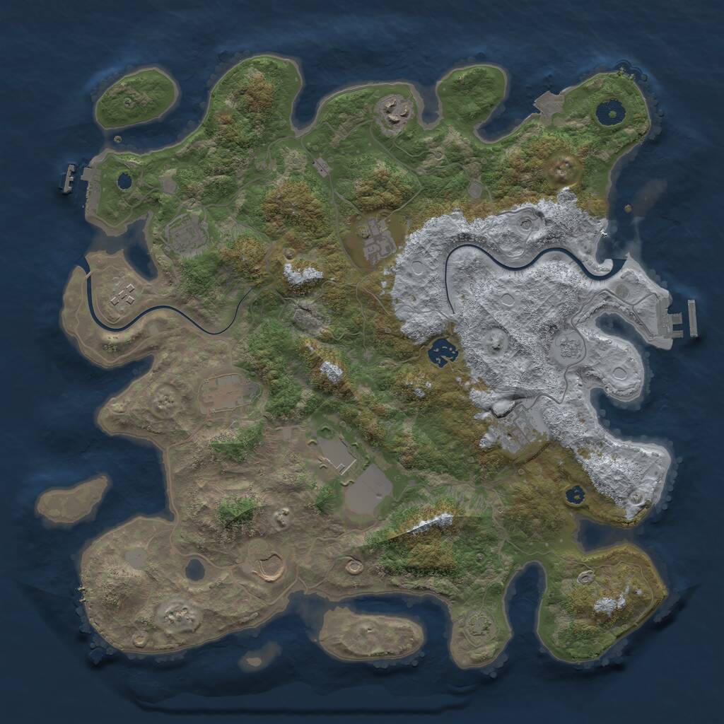 Rust Map: Procedural Map, Size: 3955, Seed: 1337, 15 Monuments