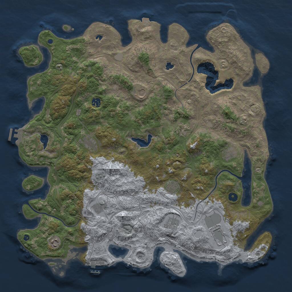 Rust Map: Procedural Map, Size: 4800, Seed: 1825506826, 17 Monuments
