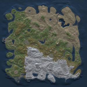 Thumbnail Rust Map: Procedural Map, Size: 4800, Seed: 1825506826, 17 Monuments
