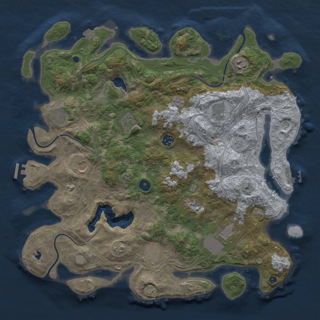 Rust Map: Procedural Map, Size: 4250, Seed: 269076230, 16 Monuments