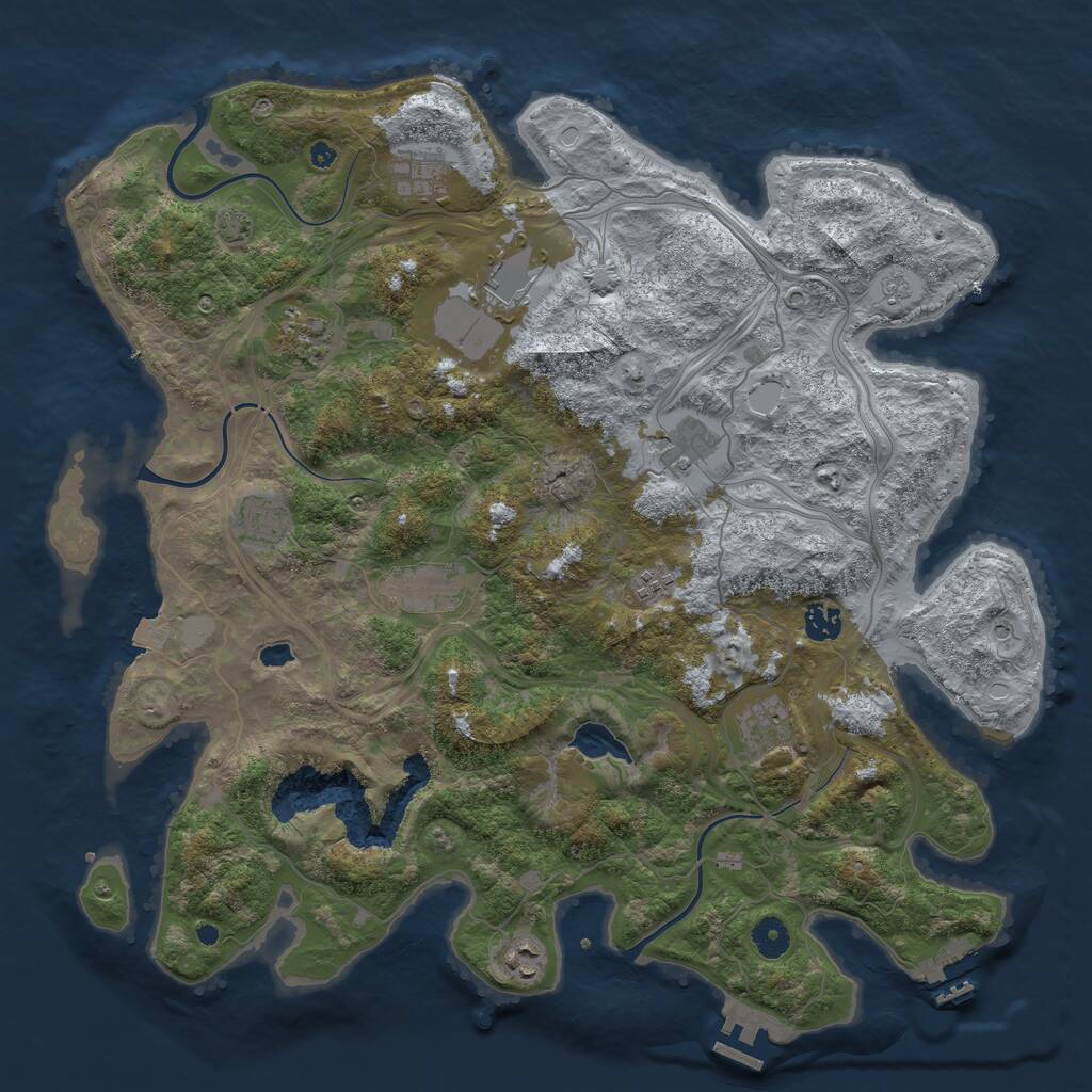 Rust Map: Procedural Map, Size: 4250, Seed: 1178062610, 16 Monuments