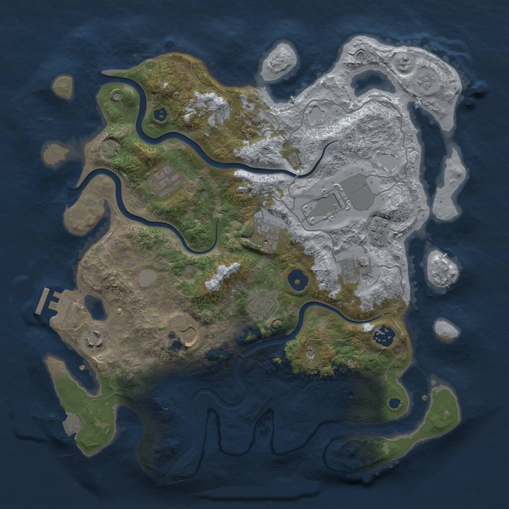 Rust Map: Procedural Map, Size: 3750, Seed: 1605638239, 15 Monuments