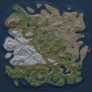 Thumbnail Rust Map: Procedural Map, Size: 4873, Seed: 35136, 16 Monuments