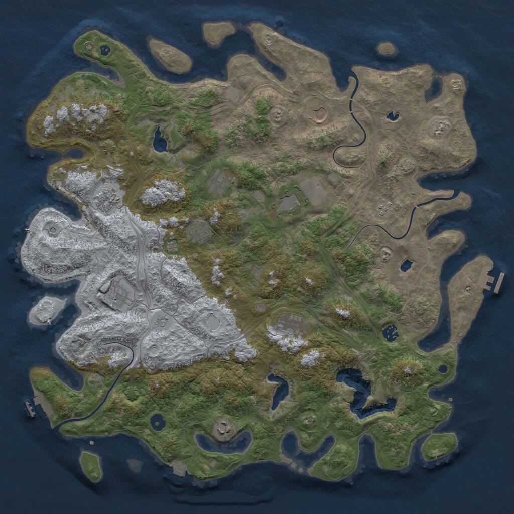 Rust Map: Procedural Map, Size: 4873, Seed: 35136, 16 Monuments