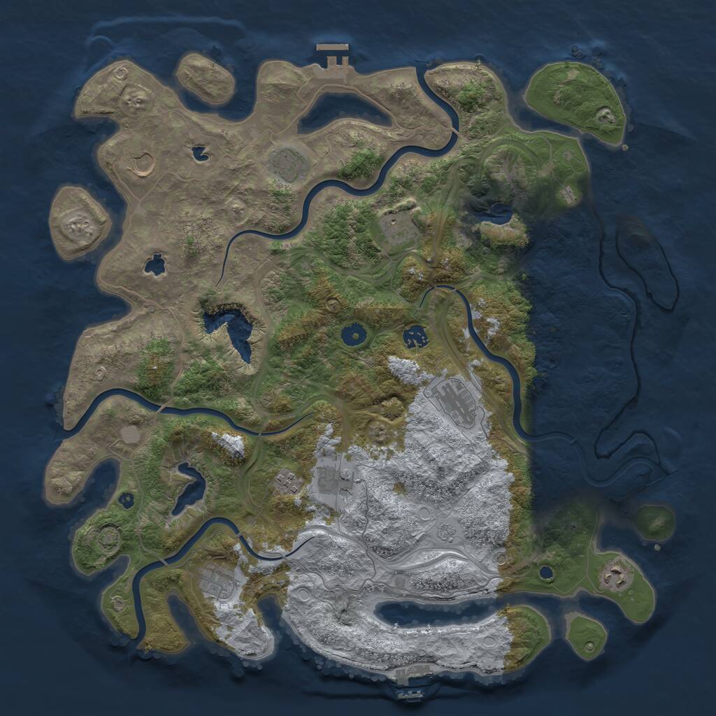Rust Map: Procedural Map, Size: 4500, Seed: 1445800566, 15 Monuments