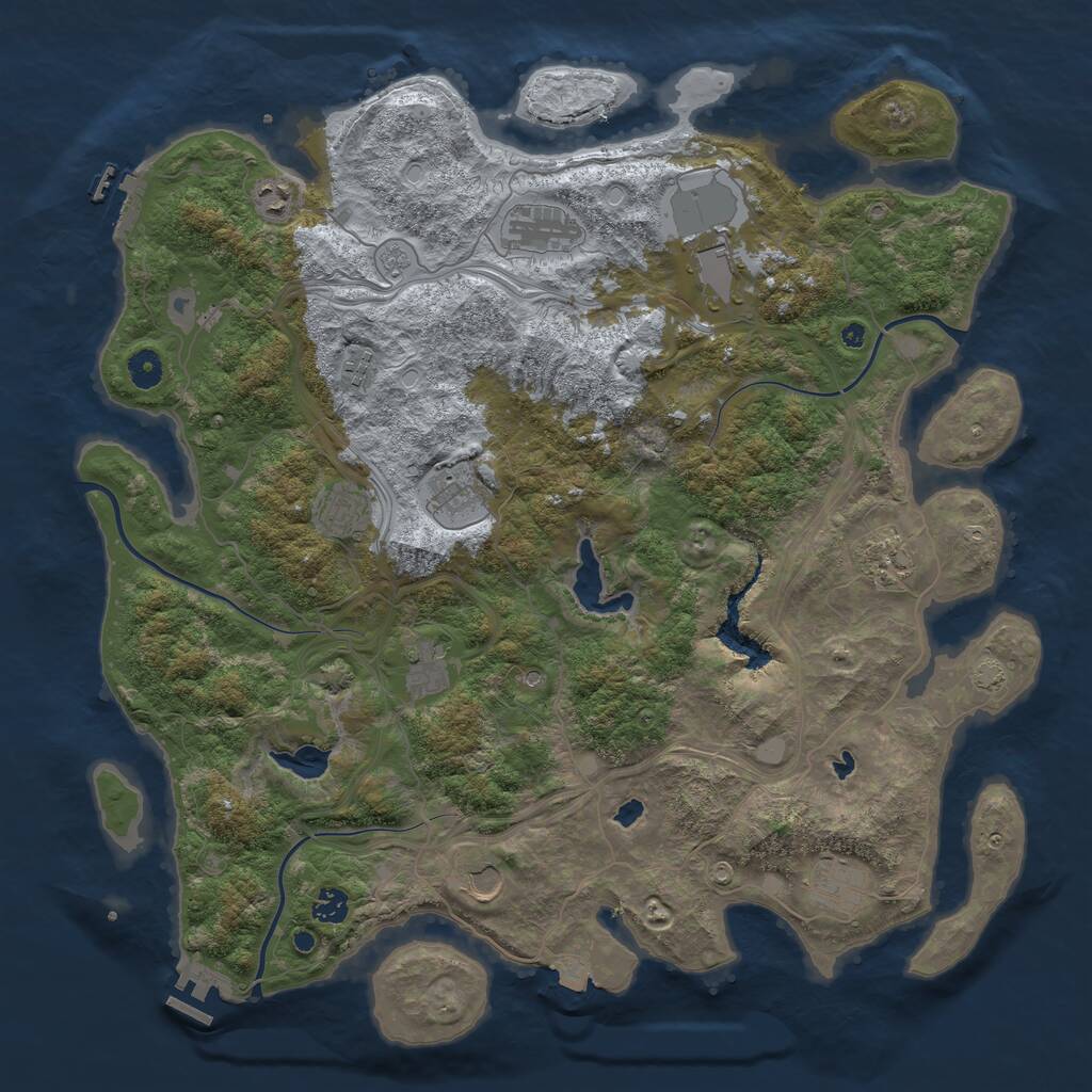 Rust Map: Procedural Map, Size: 4500, Seed: 717453952, 17 Monuments