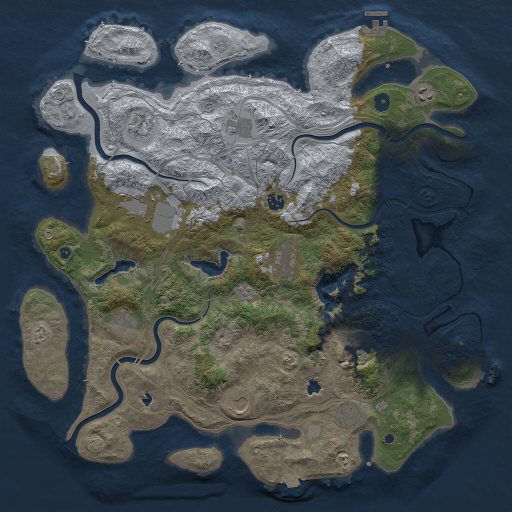 Rust Map: Procedural Map, Size: 4500, Seed: 35637568, 17 Monuments