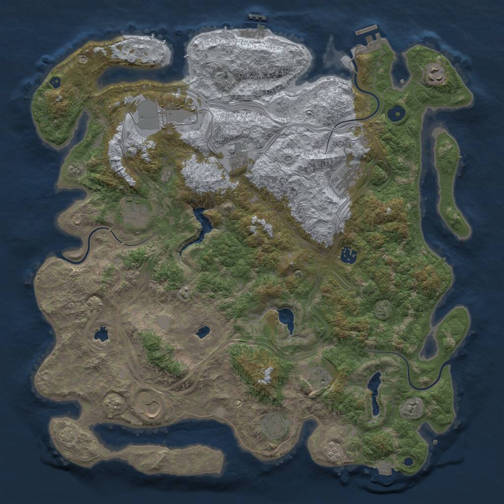 Rust Map: Procedural Map, Size: 4500, Seed: 1666622045, 16 Monuments