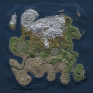 Thumbnail Rust Map: Procedural Map, Size: 3000, Seed: 2110727389, 11 Monuments