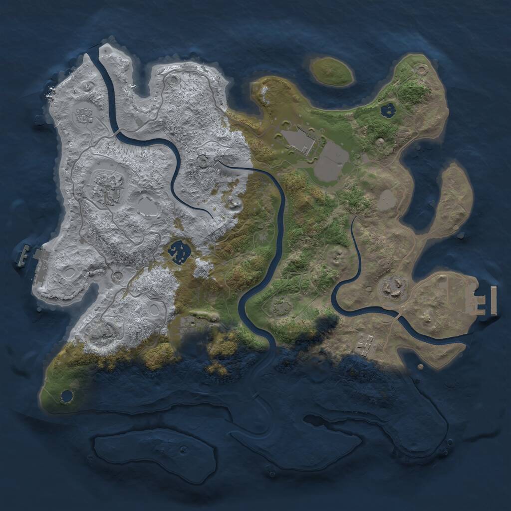 Rust Map: Procedural Map, Size: 3500, Seed: 2119839226, 12 Monuments