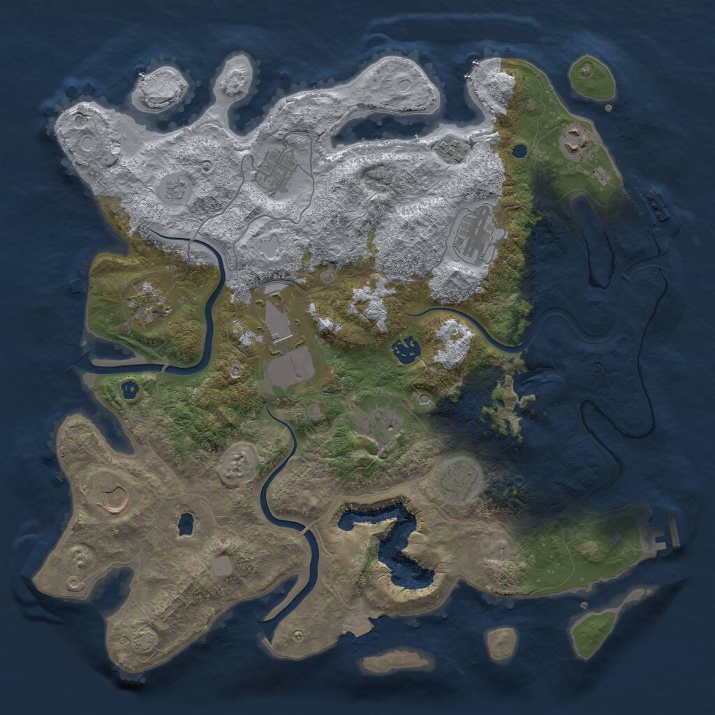 Rust Map: Procedural Map, Size: 4000, Seed: 224084192, 16 Monuments