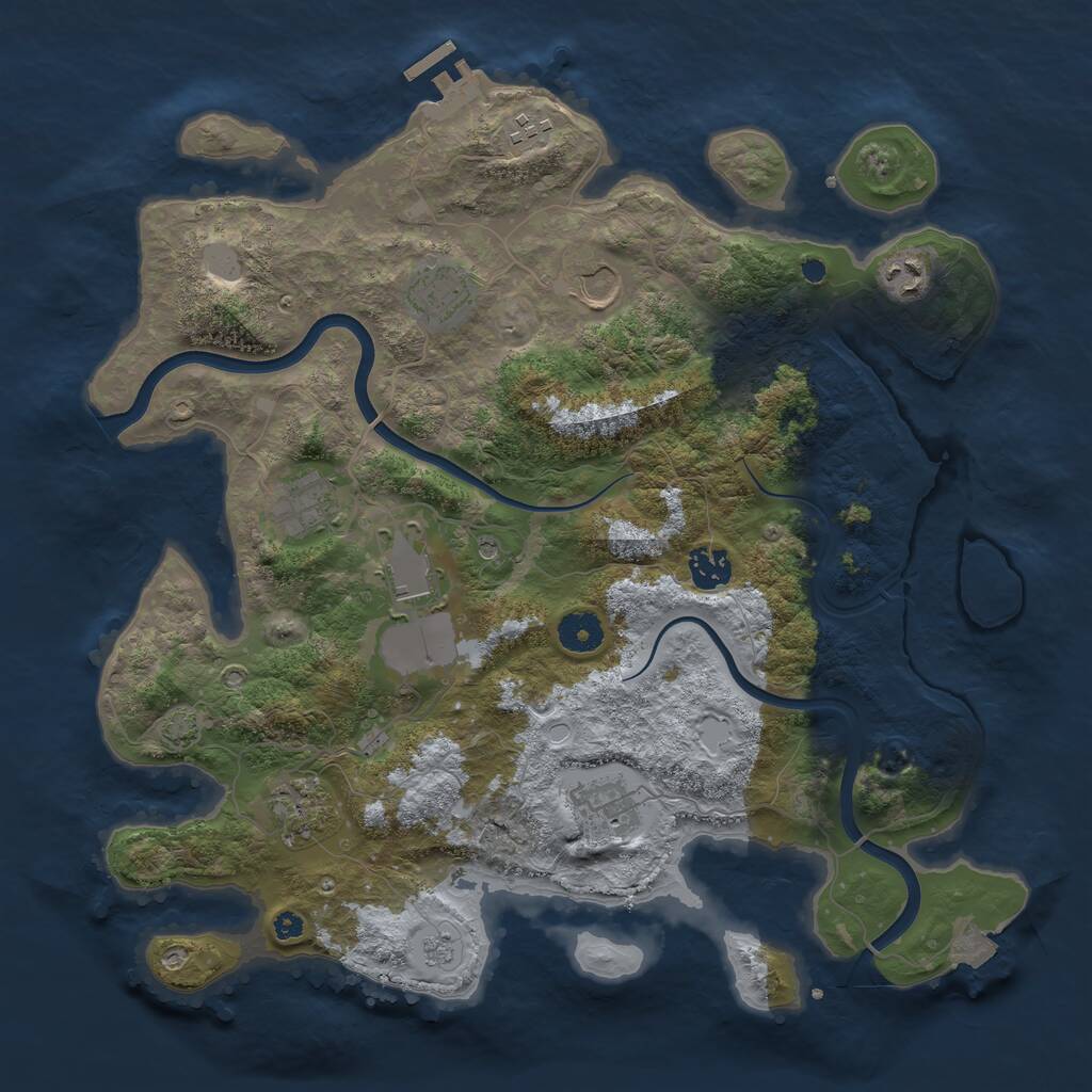 Rust Map: Procedural Map, Size: 3800, Seed: 89134095, 14 Monuments