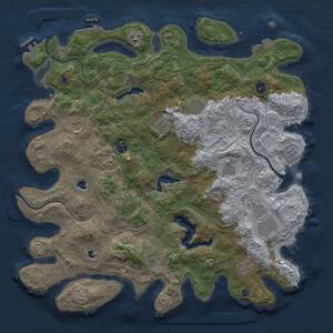 Thumbnail Rust Map: Procedural Map, Size: 4500, Seed: 1793231006, 16 Monuments
