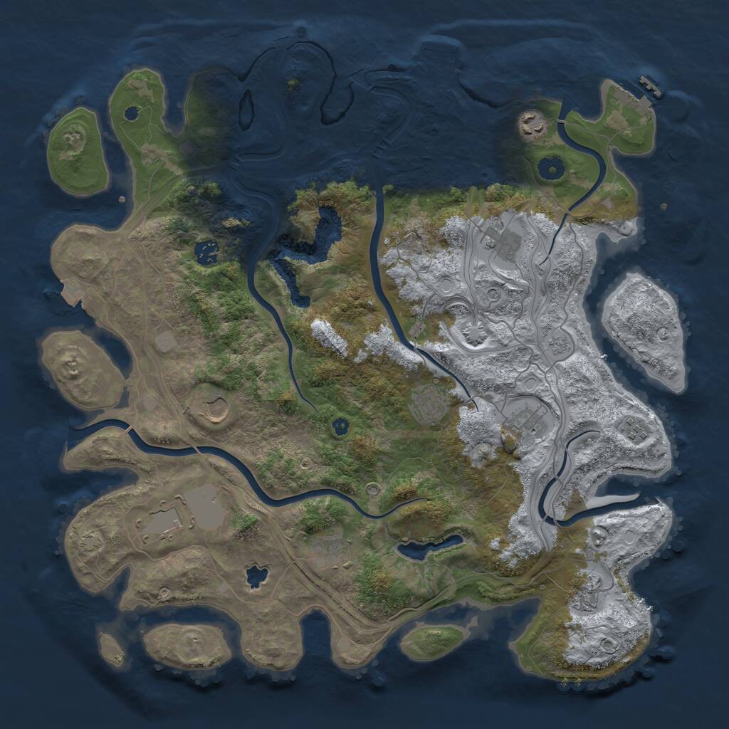 Rust Map: Procedural Map, Size: 4300, Seed: 263453, 16 Monuments