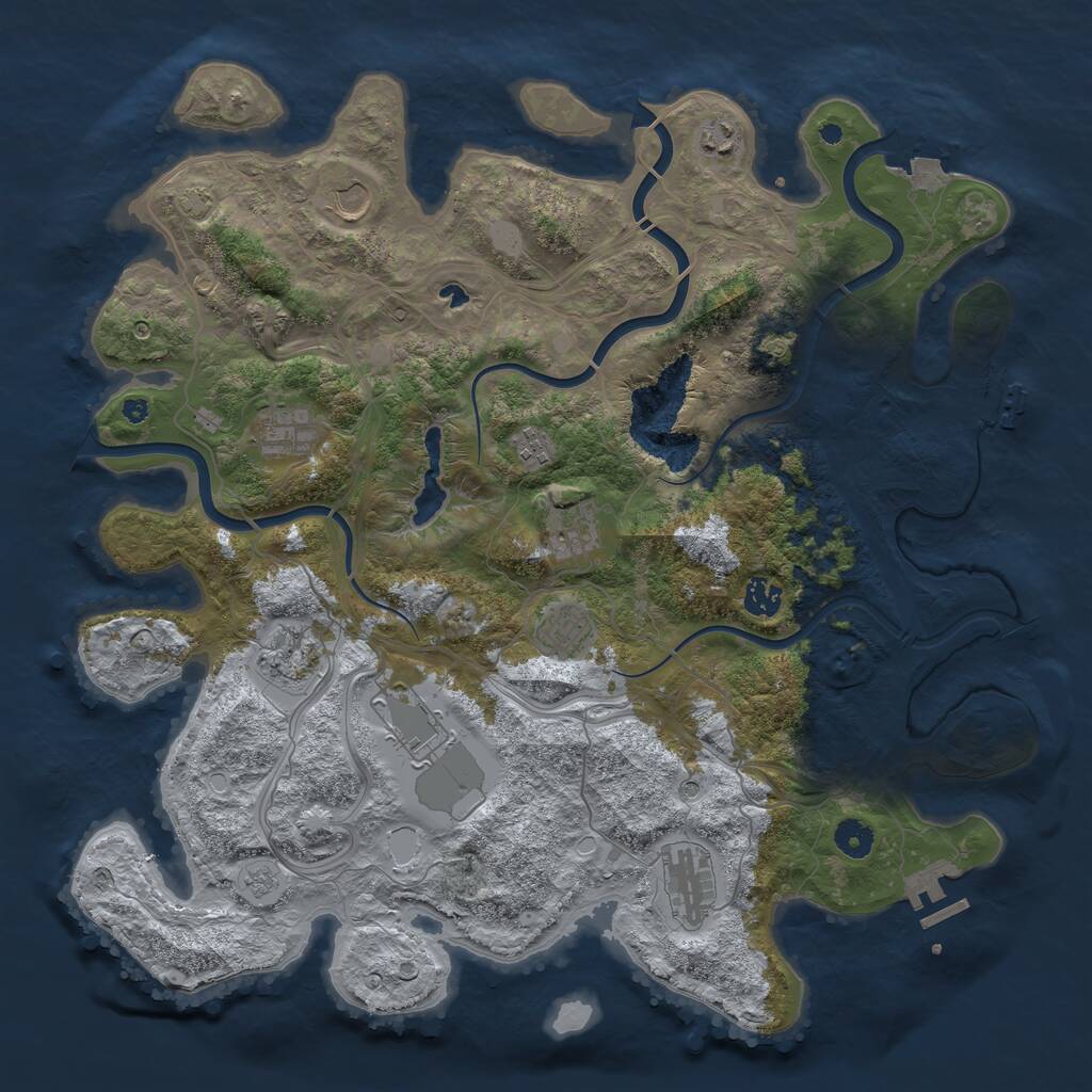 Rust Map: Procedural Map, Size: 4250, Seed: 1335267648, 16 Monuments