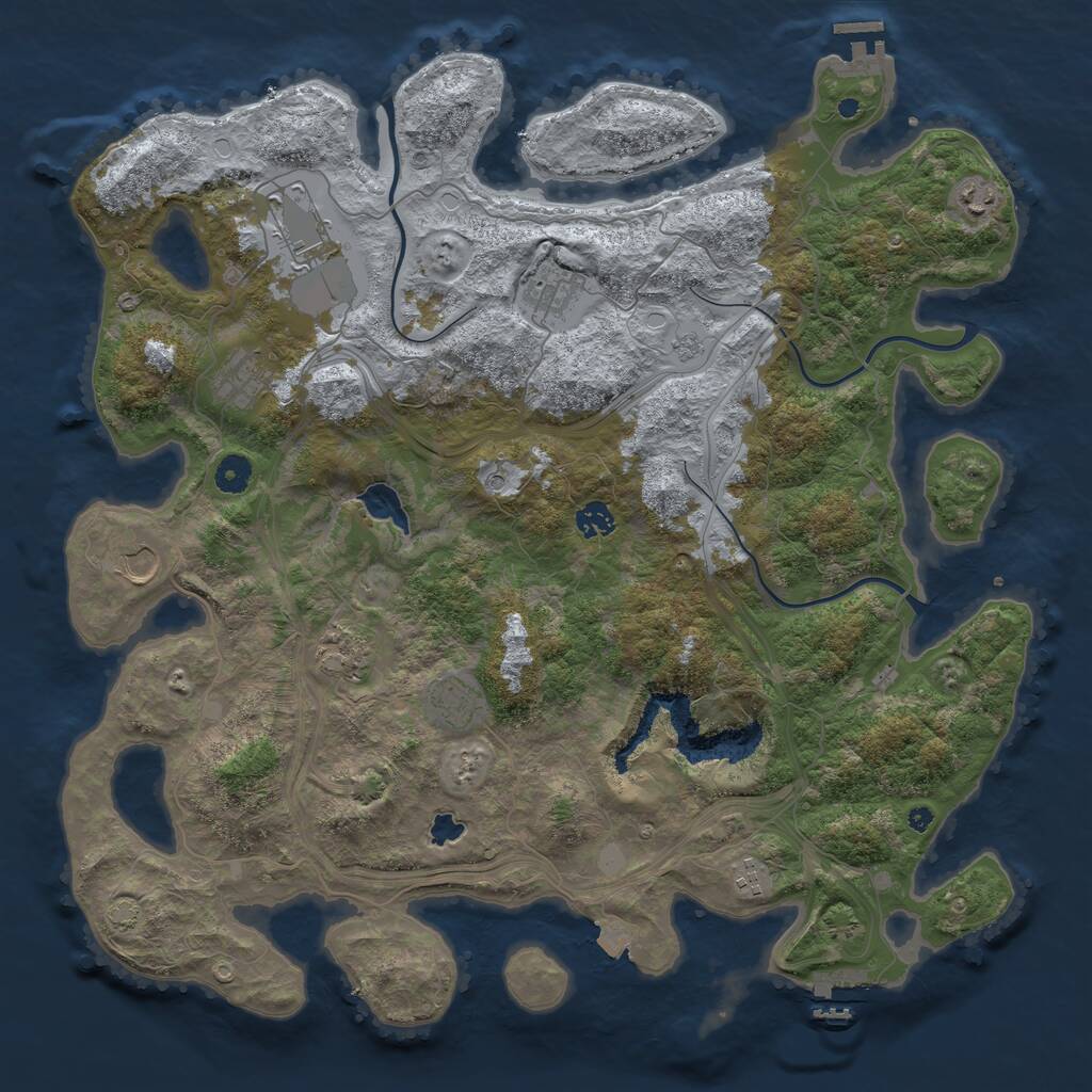 Rust Map: Procedural Map, Size: 4400, Seed: 30420254, 15 Monuments