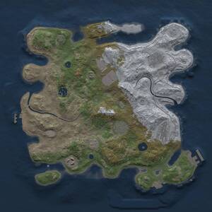 Thumbnail Rust Map: Procedural Map, Size: 3500, Seed: 3042025, 13 Monuments