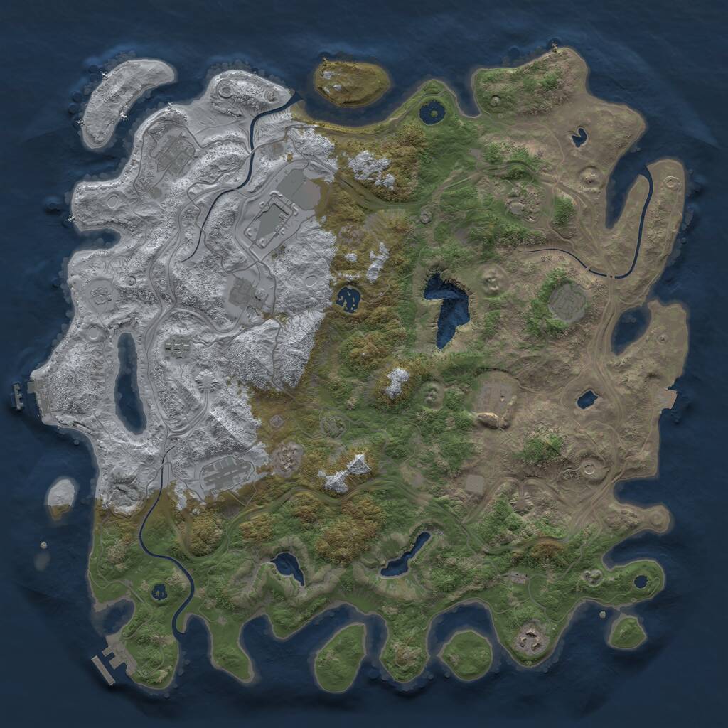 Rust Map: Procedural Map, Size: 4500, Seed: 1339, 16 Monuments