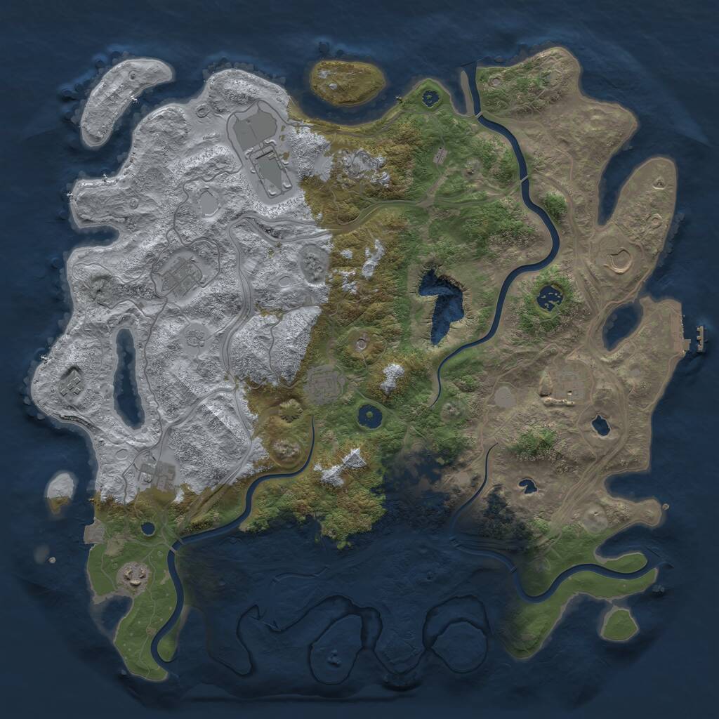 Rust Map: Procedural Map, Size: 4500, Seed: 1339, 16 Monuments