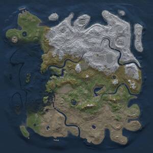 Thumbnail Rust Map: Procedural Map, Size: 4500, Seed: 109912350, 17 Monuments