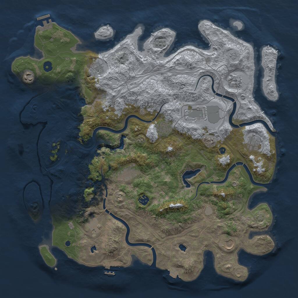 Rust Map: Procedural Map, Size: 4500, Seed: 109912350, 17 Monuments