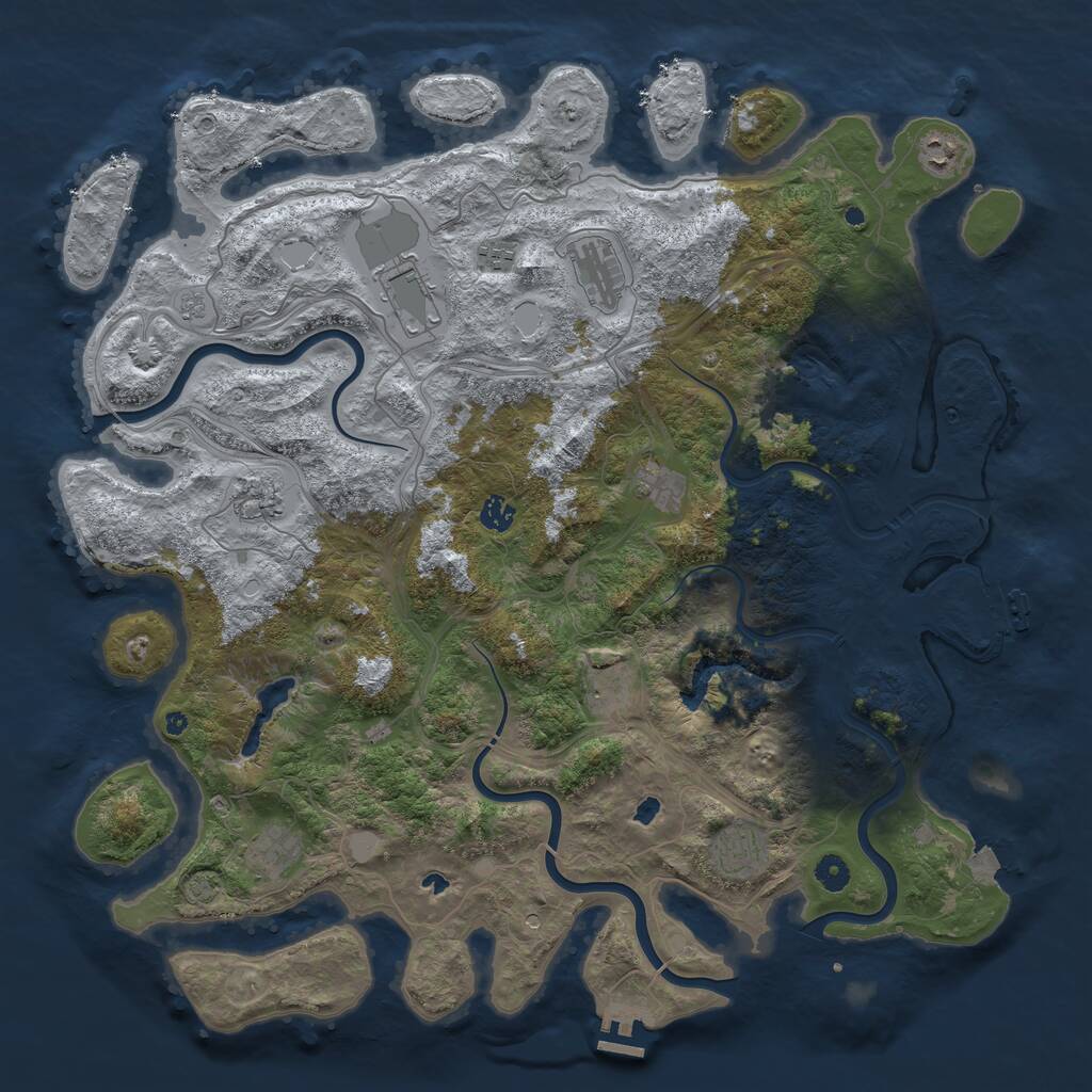 Rust Map: Procedural Map, Size: 4700, Seed: 2017148575, 16 Monuments
