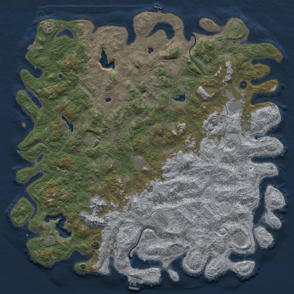 Rust Map: Procedural Map, Size: 6000, Seed: 82017207, 16 Monuments