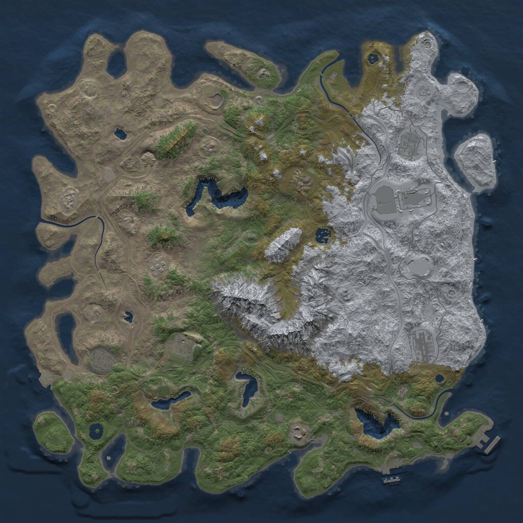 Rust Map: Procedural Map, Size: 5000, Seed: 179361297, 16 Monuments