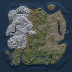 Thumbnail Rust Map: Procedural Map, Size: 3500, Seed: 2058034102, 14 Monuments