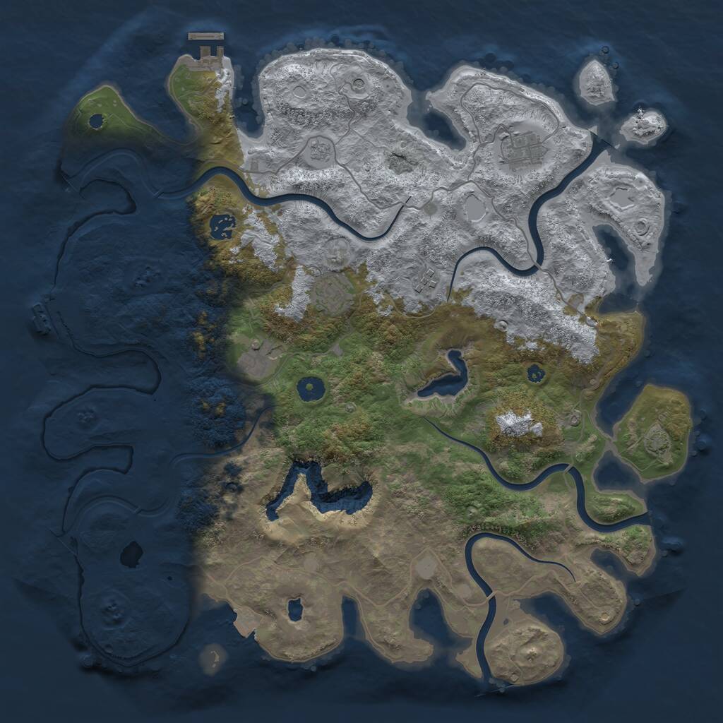 Rust Map: Procedural Map, Size: 4096, Seed: 507417120, 11 Monuments