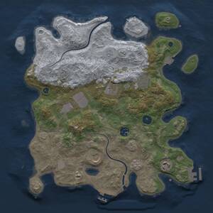 Thumbnail Rust Map: Procedural Map, Size: 3500, Seed: 47714759, 13 Monuments