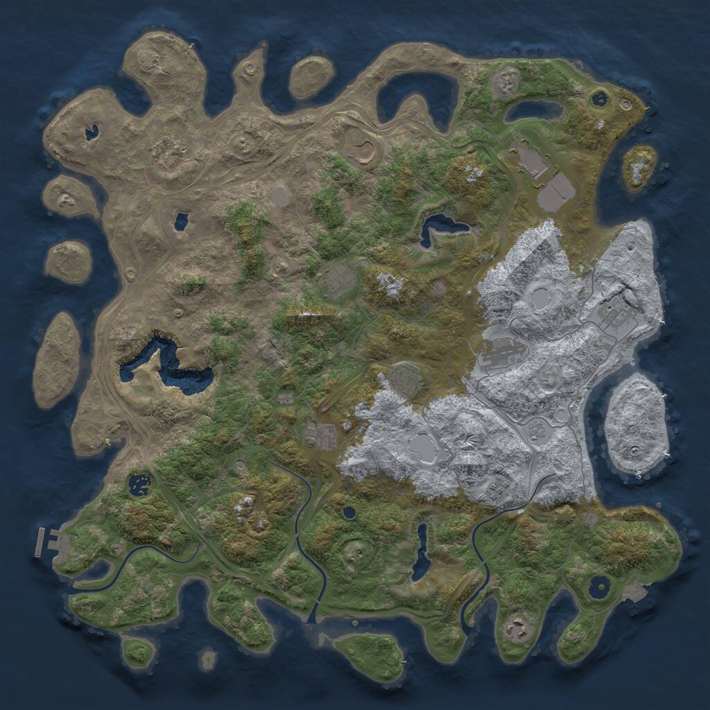 Rust Map: Procedural Map, Size: 4750, Seed: 930682342, 16 Monuments
