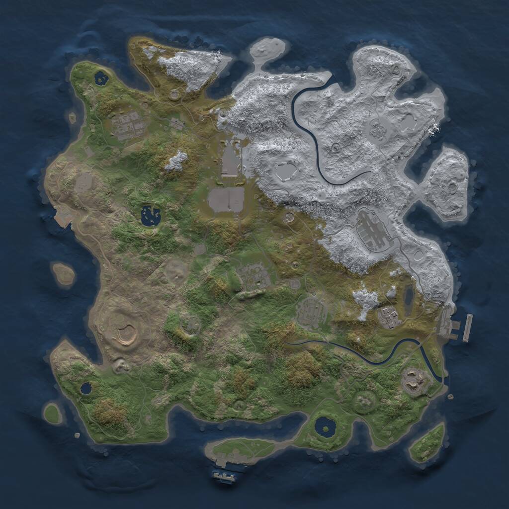 Rust Map: Procedural Map, Size: 3650, Seed: 28112117, 15 Monuments