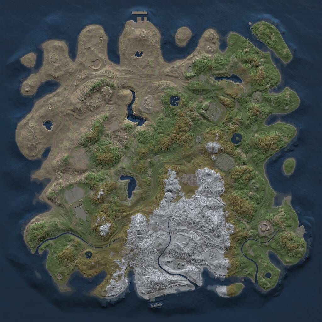 Rust Map: Procedural Map, Size: 4500, Seed: 70200644, 15 Monuments