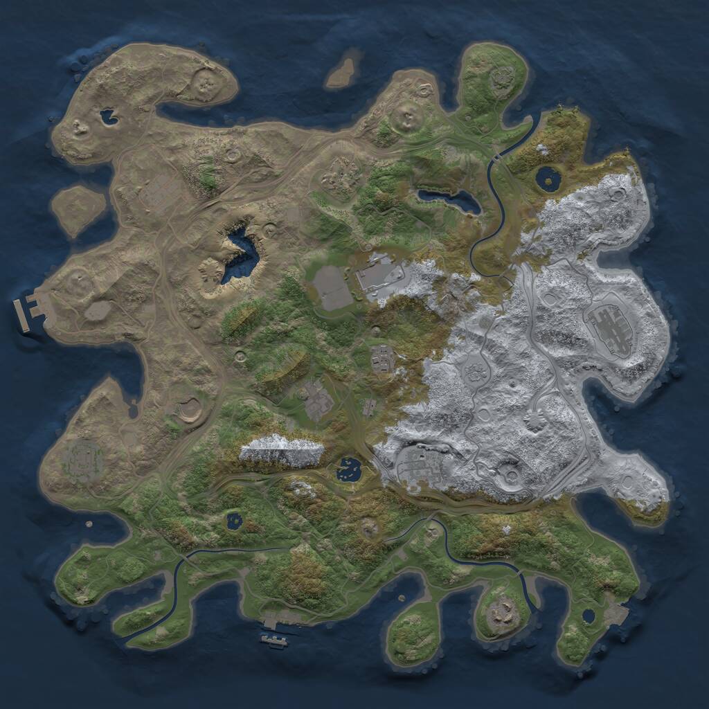 Rust Map: Procedural Map, Size: 4250, Seed: 1582671985, 17 Monuments