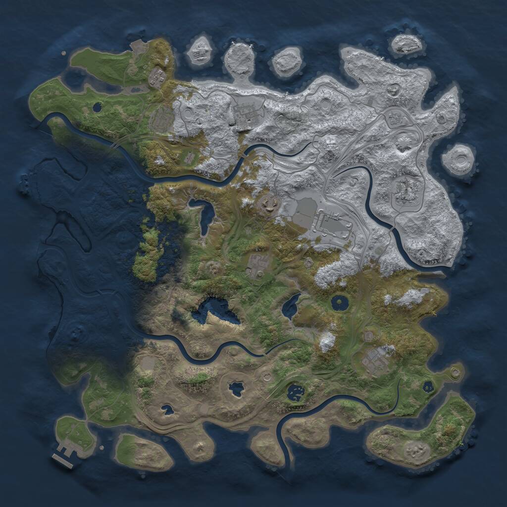 Rust Map: Procedural Map, Size: 4500, Seed: 168833334, 15 Monuments