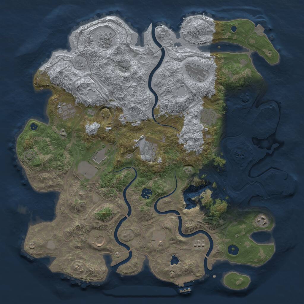 Rust Map: Procedural Map, Size: 4250, Seed: 1155611685, 17 Monuments