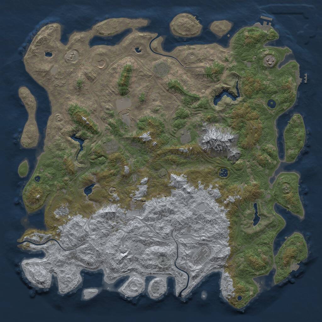 Rust Map: Procedural Map, Size: 5500, Seed: 8331737, 17 Monuments