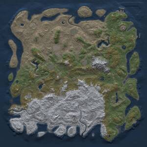 Thumbnail Rust Map: Procedural Map, Size: 5500, Seed: 8331737, 17 Monuments