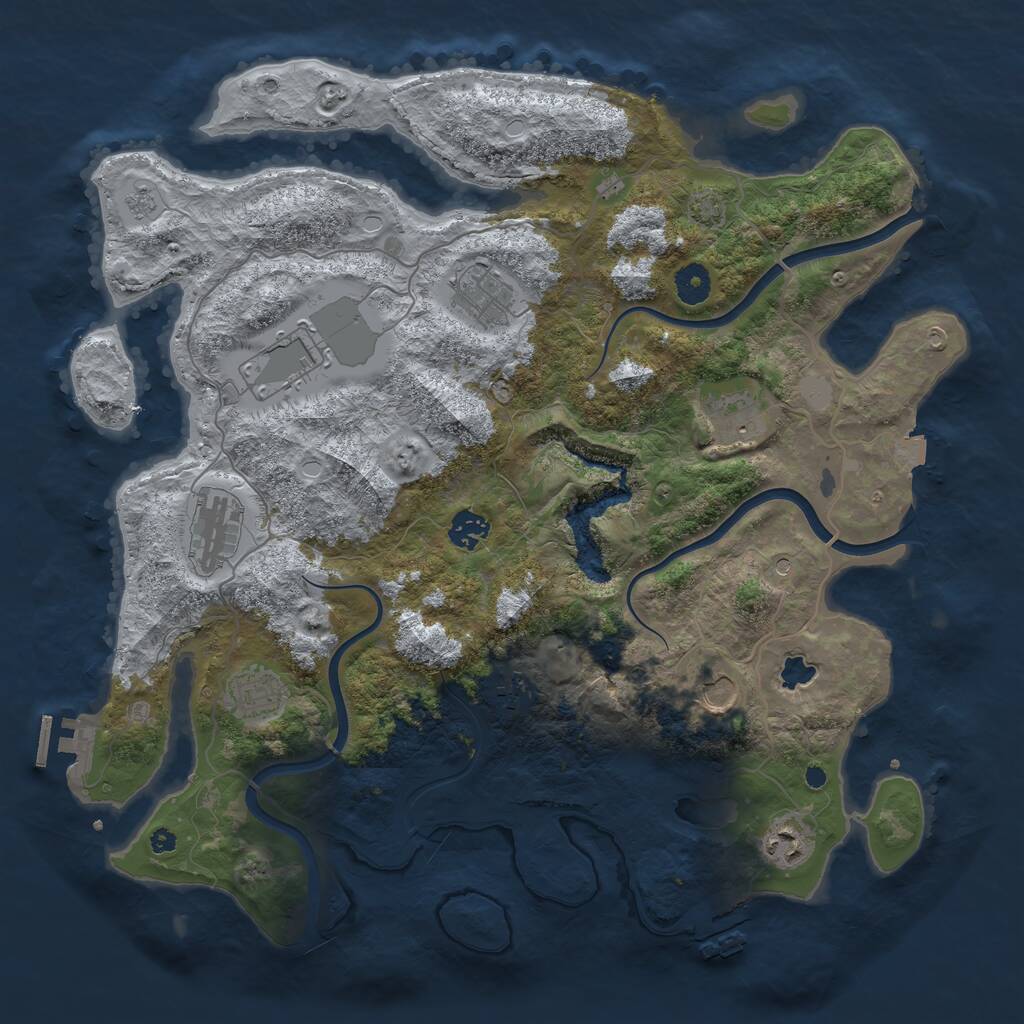 Rust Map: Procedural Map, Size: 4000, Seed: 905419990, 15 Monuments
