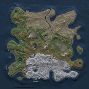 Thumbnail Rust Map: Procedural Map, Size: 3500, Seed: 25431582, 13 Monuments