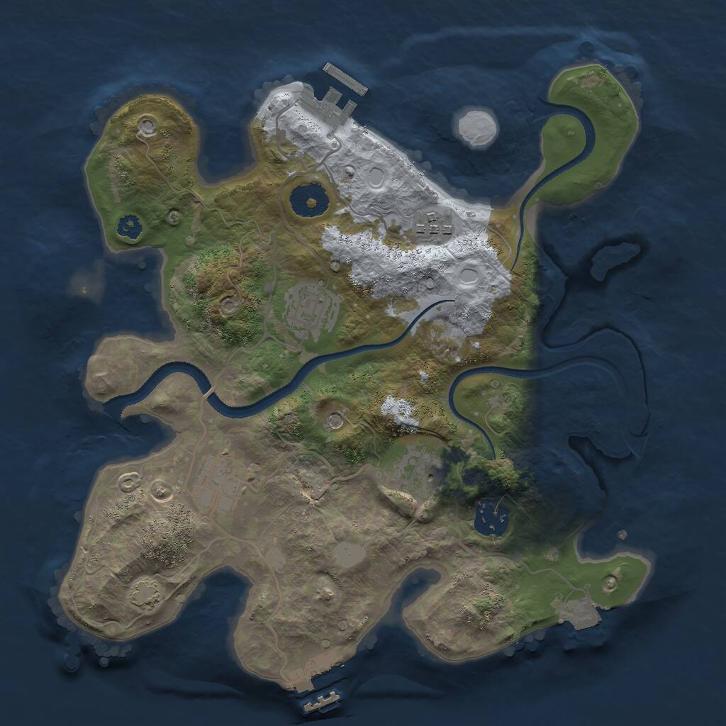 Rust Map: Procedural Map, Size: 3000, Seed: 806473626, 10 Monuments