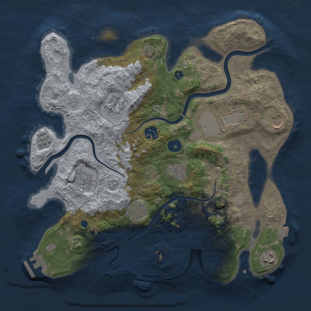 Rust Map: Procedural Map, Size: 3500, Seed: 419873332, 15 Monuments