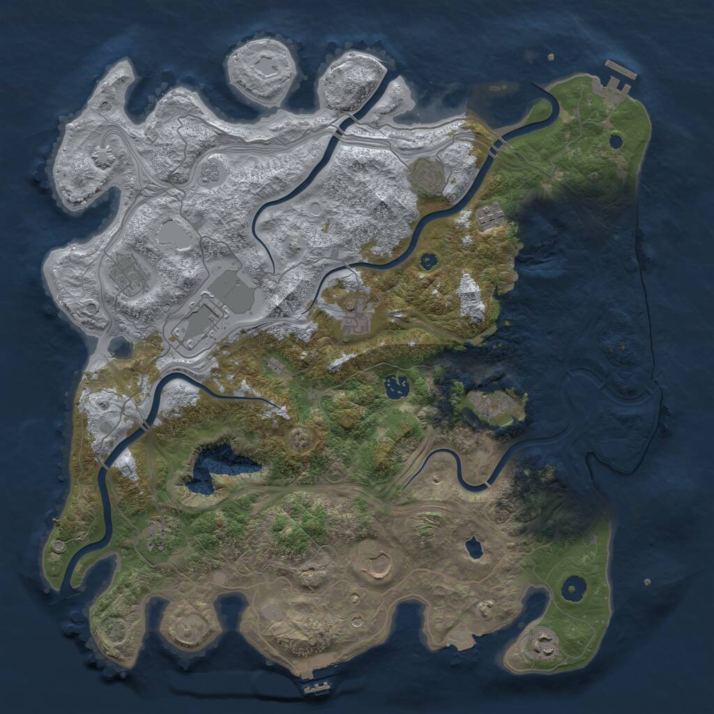 Rust Map: Procedural Map, Size: 4250, Seed: 731655986, 16 Monuments